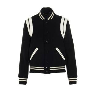  생로랑 봄버 자켓 376283Y180W1900 White Black