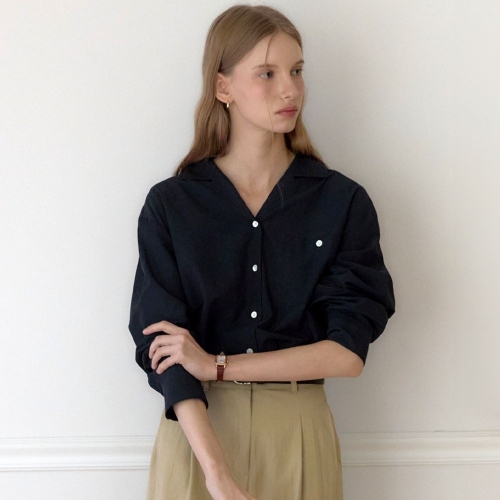 아워호프 Emm ket Blouse Navy H25FA-SH03-NAV