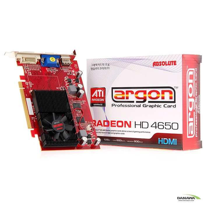 ���� �󵥿� HD 4650 argon HDMI 512MB