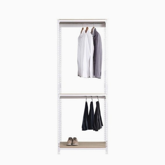 스피드랙 드레스룸 시스템 철제 행거봉2개 3단 행거 700x600 (180cm(높이))_이미지