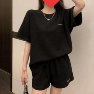 오노마 ONM 여성 캐주얼 와플 트레이닝 반팔 반바지 투피스 40830745_이미지