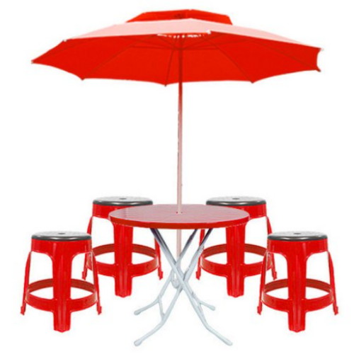 호가 특대형 파라솔 + 원형 테이블 + 회전 의자 4개