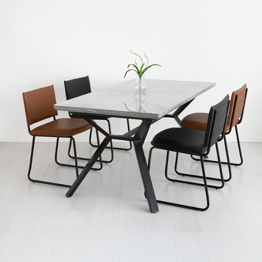 마켓비 라네트 J형 세라믹 확장형 식탁 1600 (WINGLA의자4개)