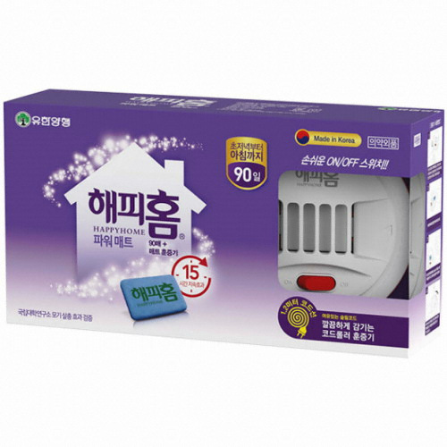 해피홈 ㅤ파워매트 코드롤러 훈증기 + 리필 90매 (2세트)_이미지