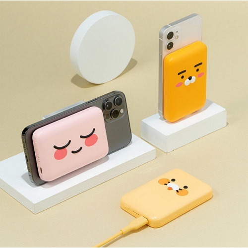 더블유아이 카카오프렌즈 어부바 무선 보조배터리 5000mAh