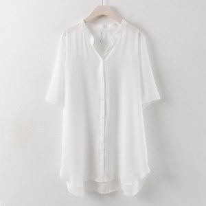  아이우먼 내츄럴 쉬폰 블라우스 HG0176RM803 빅사이즈 사이즈에서 자유로운 그녀~