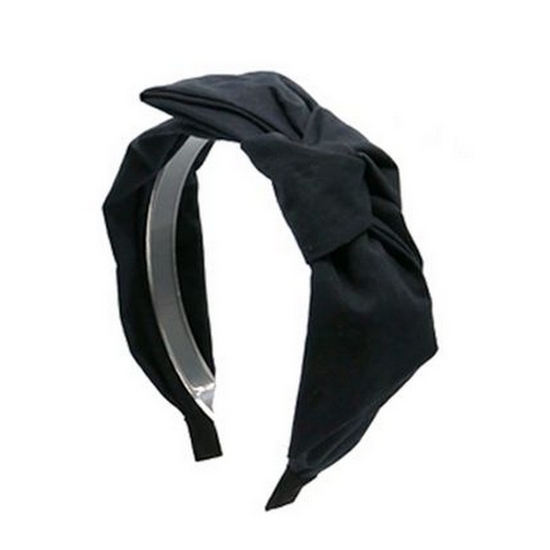 layered ribbon hairband (navy)