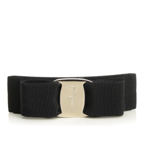 페라가모 엔그레이브드 로고 그로스그레인 리본 헤어밴드 342019495450 001