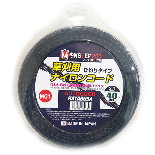 강남몬스터 몬스터201 일제 예초기 줄날 사각꼬임 (2.4mm x 40m)_이미지
