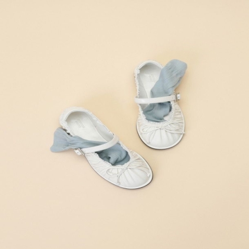 슈콤마보니 Wrinkle ruffle mary jane flat white DG1DS24026WHT GH_이미지