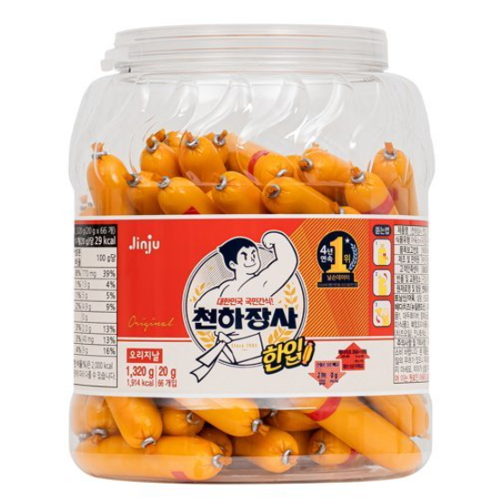 진주햄 천하장사 한입 오리지날 소시지 66개입 1320g (1개)
