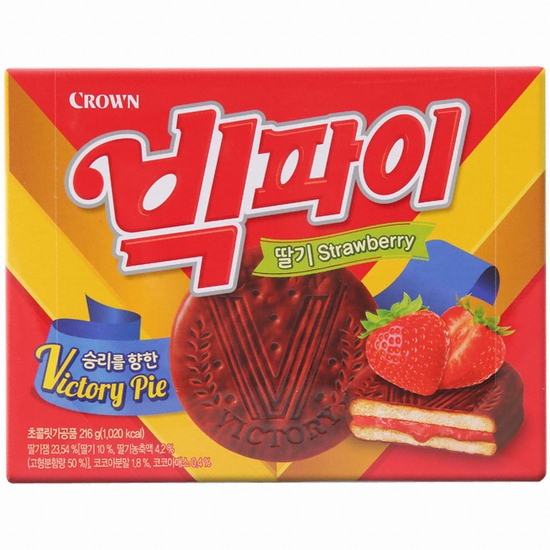크라운제과 빅파이 딸기 216g이미지입니다. 누르면 해당 게시물로 새창이동합니다.