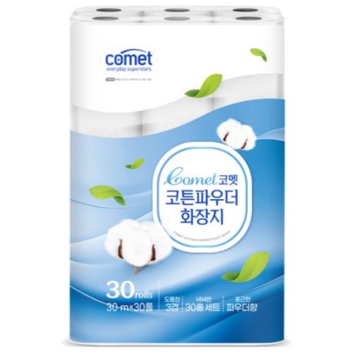 코멧 코튼파우더 화장지 30m (30롤)이미지입니다. 누르면 해당 게시물로 새창이동합니다.