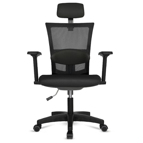 네오 고급형 대요추헤더형 조절팔 블랙바디 의자 N64