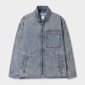 코오롱인더스트리 시리즈 빈티지 데님 집업 아우터형 셔츠 SASFM24221BUL
