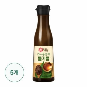 백설 100% 통들깨 들기름 300ml (5개)_이미지