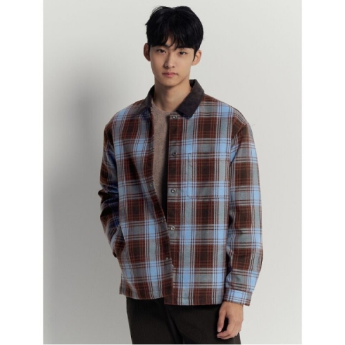 남성 테크 트위드 패딩 셔츠 스카이 블루_BC5964CP1Q
