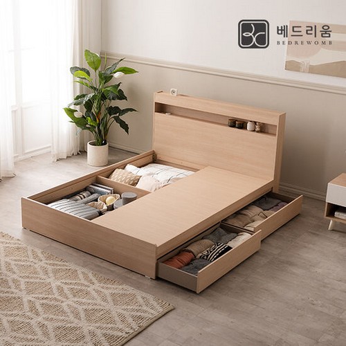베드리움 시그널 서랍 LED침대 Q (노블아워유로탑독립)_이미지
