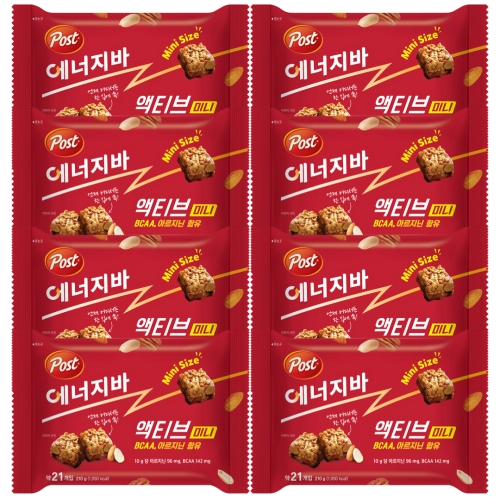 동서식품 포스트 포스트 에너지바 액티브 미니 210g (8개)_이미지