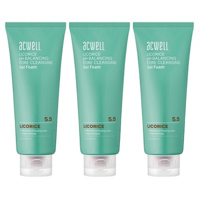 아크웰 감초수 피에이치 밸런싱 포어 클렌징젤폼 160ml (3개)_이미지