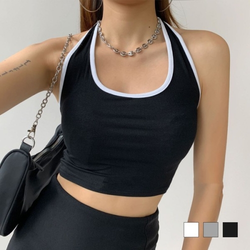 사분음표 SD-220555 크롭나시 배꼽티 크롭티셔츠 댄스크롭티 여성나시