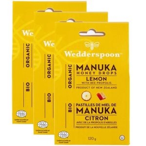 WEDDERSPOON 마누카 허니 드롭 레몬 캔디 사탕 뉴질랜드 꿀 시트론 120g 3팩