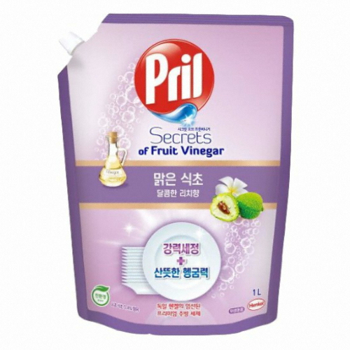 맑은식초 주방세제 달콤한 리치 리필 1L