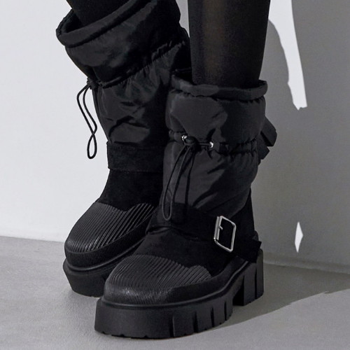 모던 스트링 버클 미들 부츠 FM12AS102