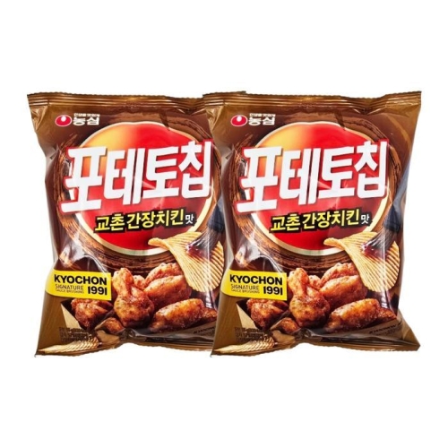 농심 포테토칩 교촌간장치킨맛 55g (2개)_이미지