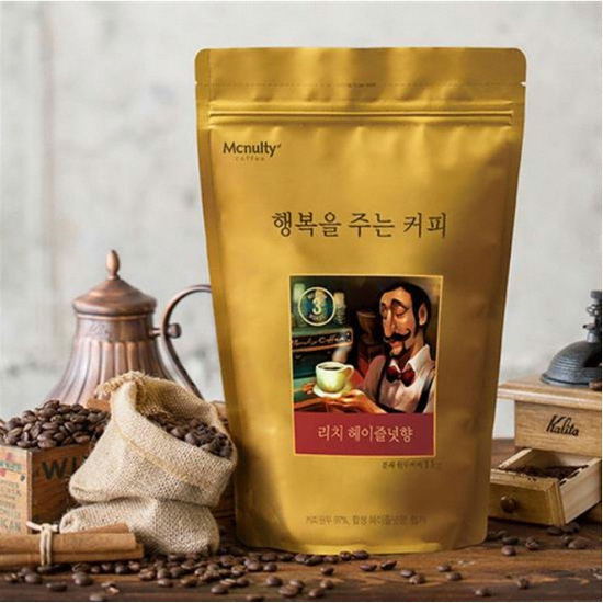 한국맥널티 행복을 주는 커피 리치 헤이즐넛향 1kg (5개)