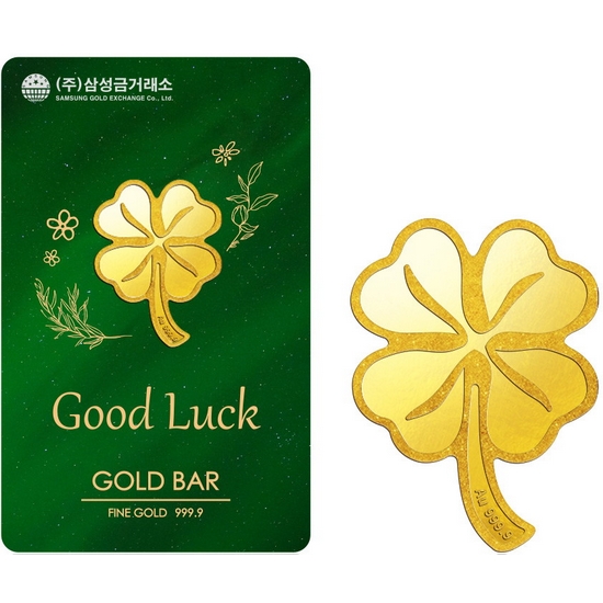 삼성금거래소 행운의 굿럭템 네잎클로버 골드바 3.75g (1개)_이미지