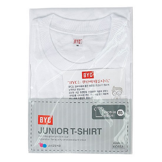 BYC 주니어 순면 반팔 런닝 BYE6051 (1매)_이미지