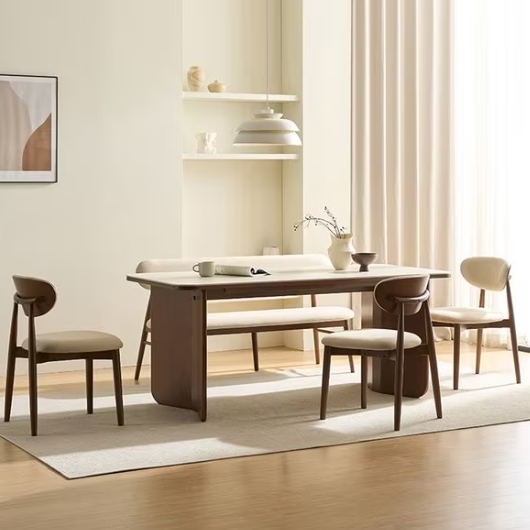 삼익가구 모이르 포세린 세라믹 원목 식탁 1800 (원목의자3개+벤치1개)