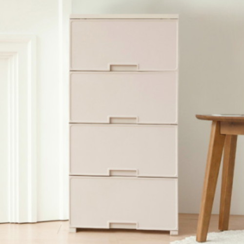 모던 우디 플라스틱 서랍장 4단