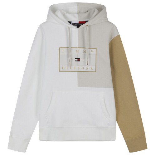타미힐피거 아이콘 컬러블럭 후드 T12B7TPO400MT1 (AF3, 화이트)_이미지