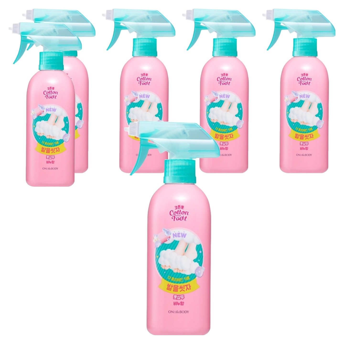 온더바디 코튼풋 발을씻자 풋샴푸 비누향 385ml (6개)_이미지