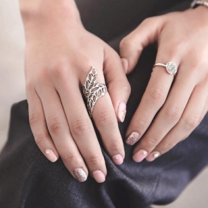 바이데이지 Br0216 리프링 교차 나뭇잎 실버반지.바이데이지