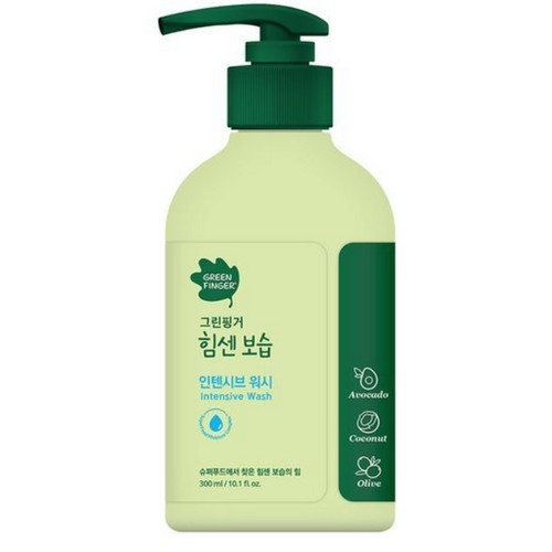 유한킴벌리 그린핑거 힘센보습 인텐시브 워시 300ml