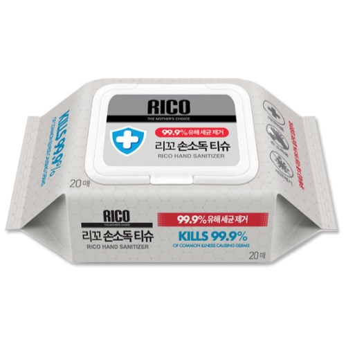 리꼬 손소독 티슈 캡형 20매 (30팩)_이미지