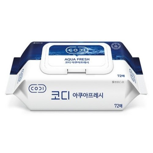 쌍용C&B 코디 아쿠아프레시 물티슈 캡형 72매 (1팩)