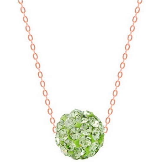 14K GOLD 탄생석 컬러 미러볼 목걸이 8월 페리도트 RS449