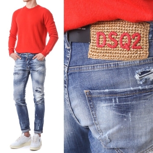 디스퀘어드2 DSQ2 위빙패치 스티치포인트 디스덧댐 연청워싱진 71LB1183