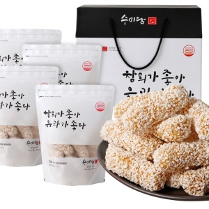 포스아트 수미담 전통 찹쌀 참외조청 유과 800g 국내산 한과 명절 선물 세트_이미지