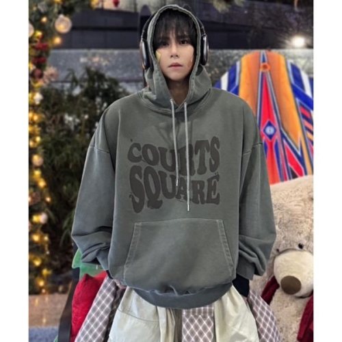 피그먼트 더마일 코트스퀘어 마인드 스웨트 후드 카키 1914434