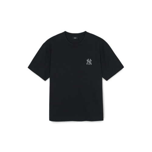 공용 빈티지 데님라이크 모노티브 오버핏 반팔 티셔츠 NY Black 3ATSM0763-50BKS