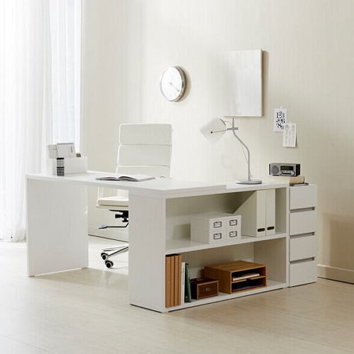 베스트리빙 아이비 와이드 코너형 서랍 책상세트