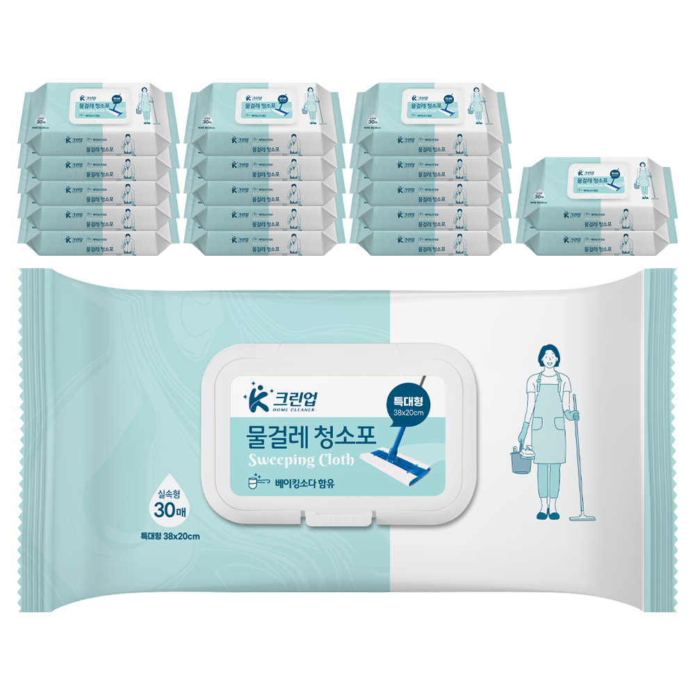 비앤씨 K크린업 물걸레 청소포 특대형 30매 (18개)_이미지
