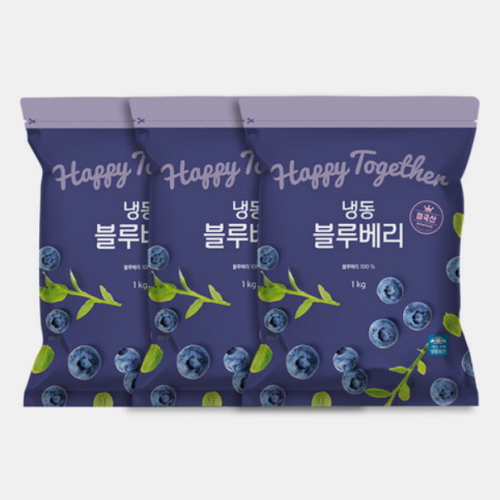 생활앤 냉동 블루베리 미국산 1kg (3개)_이미지