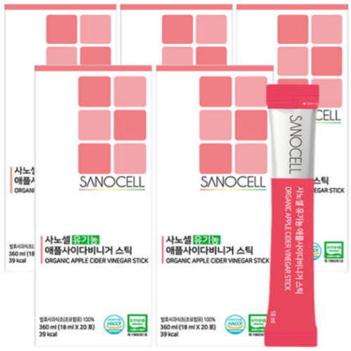 사노셀 유기농 애플사이다비니거 스틱 360ml (18ml x 20포)