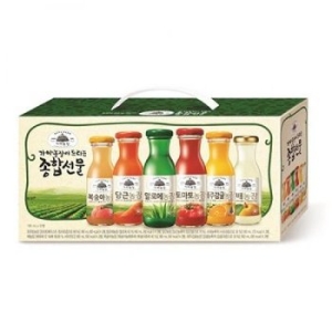 웅진 가야 종합세트 6종 병음료 180ml 48병 알로에 토마토 감귤 배 복숭아 당근